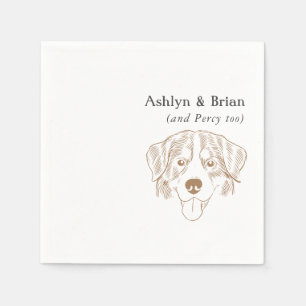 Erster Name Bernese Mountain Dog Wedding Napkins Serviette