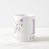 Erster Name plus Name Elizabeth mit Blume Kaffeetasse (Mittel)
