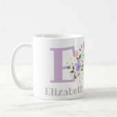 Erster Name plus Name Elizabeth mit Blume Kaffeetasse (Links)