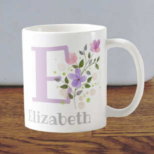Erster Name plus Name Elizabeth mit Blume Kaffeetasse