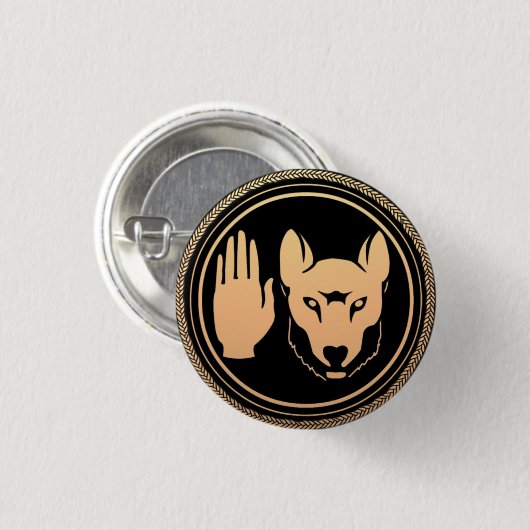 Erster Nations-Knopf-Wolf-gebürtige Kunst Metis Button (Vorne & Hinten)