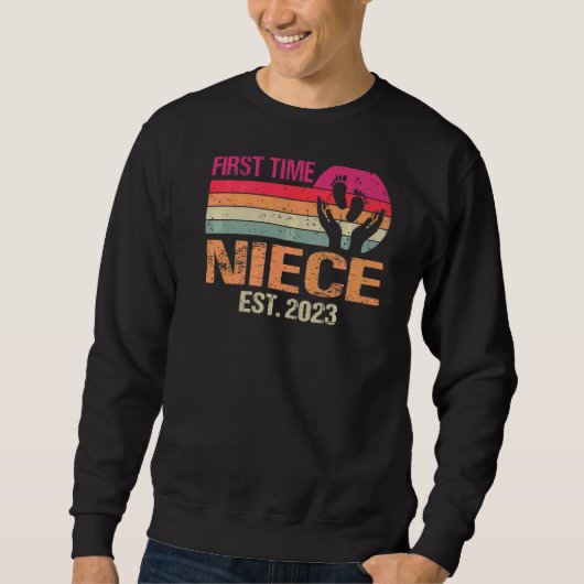 Erster Niece 2023 Vintager Vatertag Sweatshirt (Vorderseite)