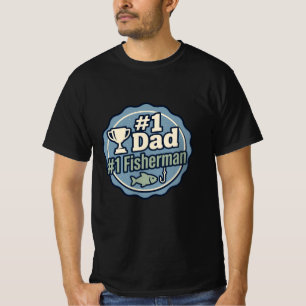 Erster Nummer Eins Papa Angler Vatertag Geburtstag T-Shirt