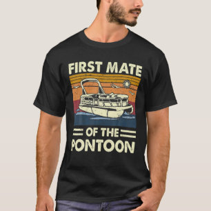 Erster Offizier des Pontoon Pontooning-Bootes T-Shirt