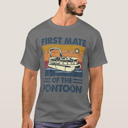 Erster Offizier des Pontoon Pontooning-Bootes T-Shirt (Vorderseite)