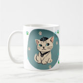Erster Partner von Mischief Cat Lover Geschenk Kaffeetasse (Links)