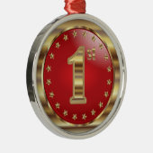 Erster Platz - Gold und Rote Medaille Award Ornament Aus Metall (Rechts)