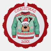 Erster Platz Hässlicher-Schwester-Gewinner Weihnac Ornament Karte (Rückseite)