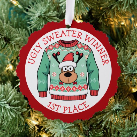 Erster Platz Hässlicher-Schwester-Gewinner Weihnac Ornament Karte (Insitu (Baum))