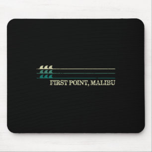 Erster Punkt Malibu Break Surfen Retro Welle Mousepad