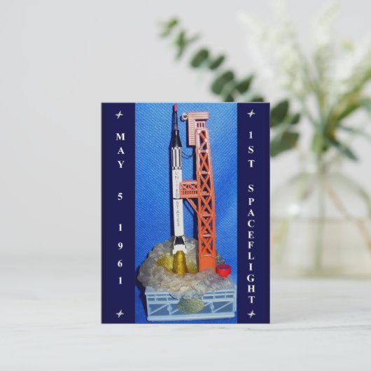 Erster Raumflug Postkarte (Stehend Vorderseite)