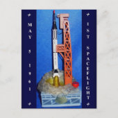 Erster Raumflug Postkarte (Vorderseite)