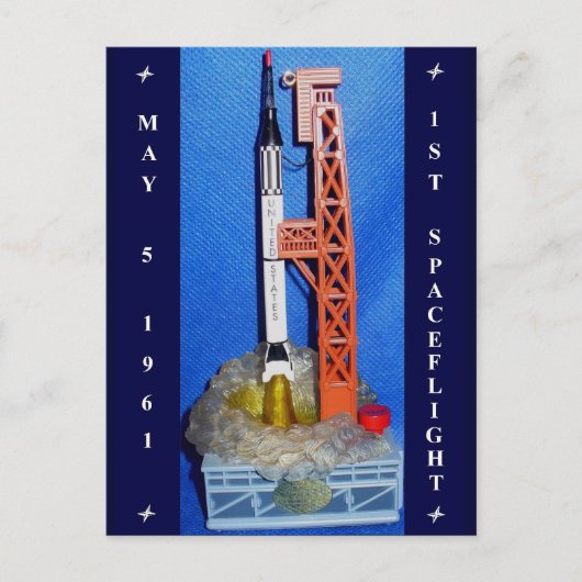Erster Raumflug Postkarte (Vorderseite)