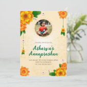 Erster Reis fütternd Zeremonie laden Annaprasan ei Einladung (Stehend Vorderseite)