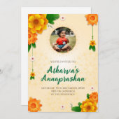 Erster Reis fütternd Zeremonie laden Annaprasan ei Einladung (Vorne/Hinten)