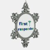 Erster Responder Schneeflocken Zinn-Ornament (Links)