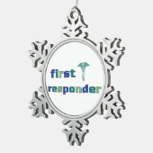 Erster Responder Schneeflocken Zinn-Ornament (Rechts)