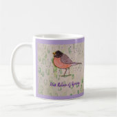 Erster Robin of Spring Bale Lila Kaffeetasse (Links)