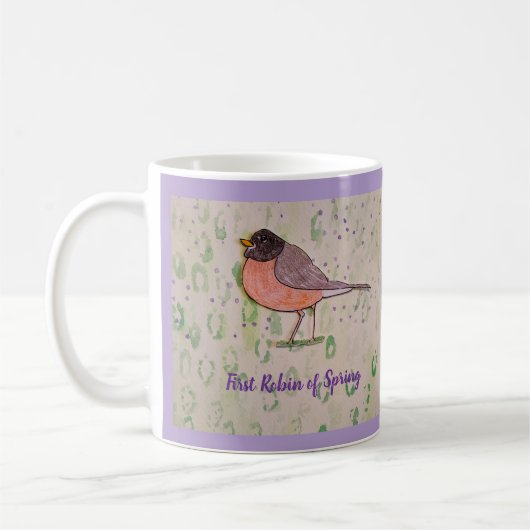 Erster Robin of Spring Bale Lila Kaffeetasse (Links)