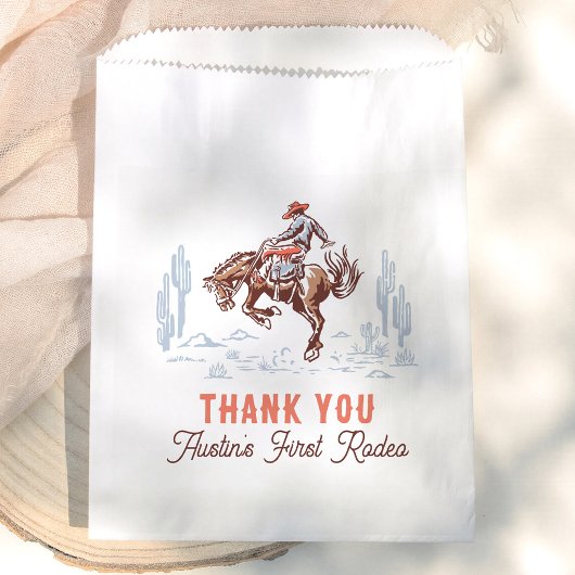 Erster Rodeo-Cowboy 1. Geburtstag Dankeschön Geschenktütchen