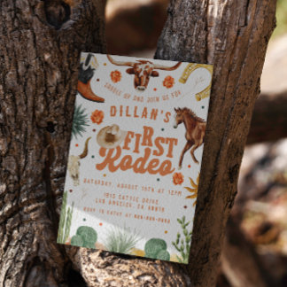 Erster Rodeo Cowboy Einladung zum Geburtstag