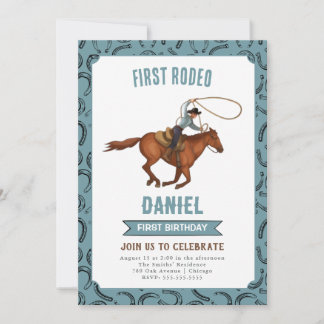 Erster Rodeo Cowboy Einladung zum Geburtstag