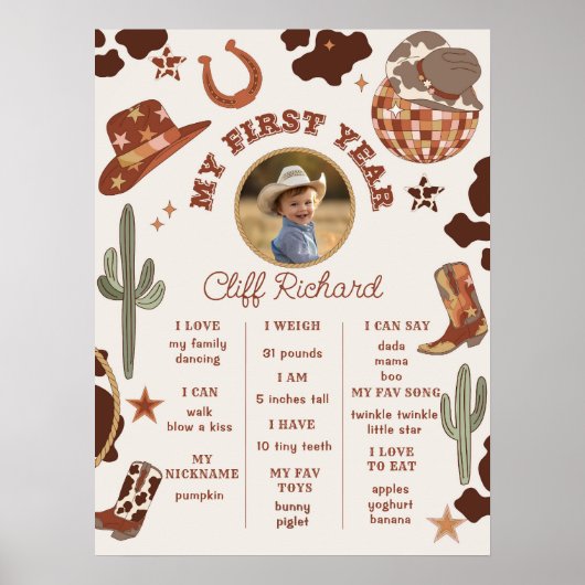 Erster Rodeo Cowboy geschlechtsneutrales Foto Mile Poster (Vorne)