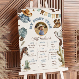 Erster Rodeo Cowboy geschlechtsneutrales Foto Mile Poster