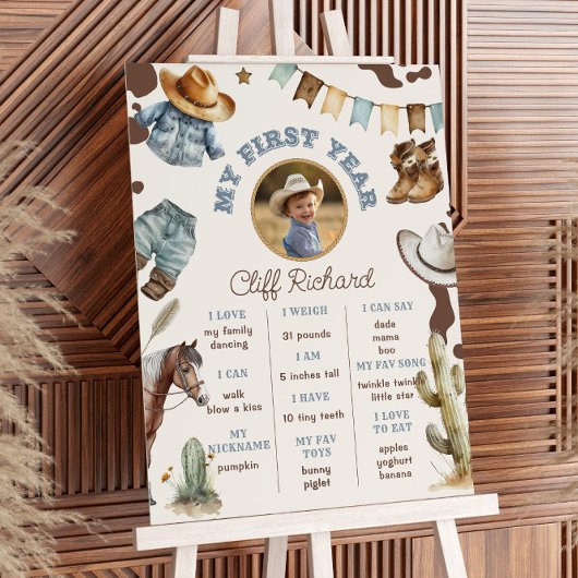 Erster Rodeo Cowboy geschlechtsneutrales Foto Mile Poster