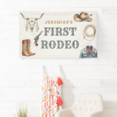 Erster Rodeo Cowboy Terrakotta 1. Geburtstag Banner (Insitu)