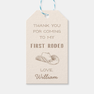 Erster Rodeo Cowboy Western Geburtstag Danke Tag T Geschenkanhänger