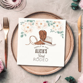 Erster Rodeo Cowgirl Western Floral 1. Geburtstag Serviette