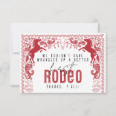 Erster Rodeo Geburtstag Dankeschön Karte - Western (Vorderseite)