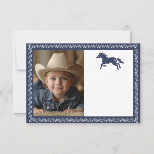 Erster Rodeo Geburtstag Dankeschön Karte - Western (Rückseite)