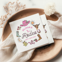 Erster Rodeo Pink Western Cowboy 1. Geburtstag