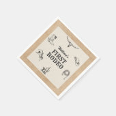 Erster Rodeo Vintager neutraler Cowboy 1. Geburtst Serviette (Ecke)