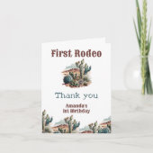 Erster Rodeo Western 1. Geburtstag Dankeskarte (Vorderseite)