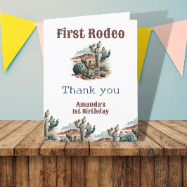 Erster Rodeo Western 1. Geburtstag Dankeskarte