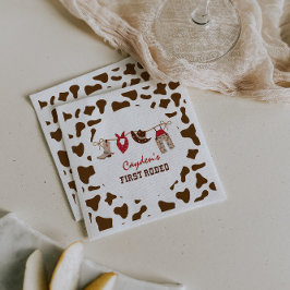 Erster Rodeo Western Cowboy 1. Geburtstag Serviette