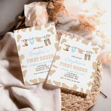 Erster Rodeo Western Cowboy Pastel 1. Geburtstag