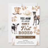 Erster Rodeo Western Geburtstag Einladung (Vorderseite)