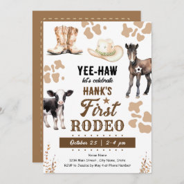 Erster Rodeo Western Geburtstag Einladung
