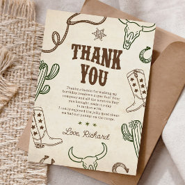 Erster Rodeo Western Junge 1. Geburtstag Dankeskarte