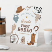 Erster Rodeo Western Junge Erstgeburtstag Willkomm Sockelschild (In SItu)