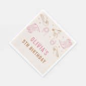 Erster Rodeo Western Pink Cowgirl Geburtstag Serviette (Ecke)
