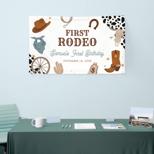Erster Rodeo Western Wild West Boy Erster Geburtst Banner (Messeveranstaltung)
