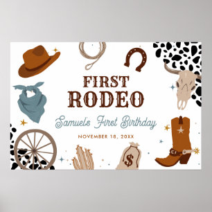 Erster Rodeo Western Wild West Boy Erster Geburtst Poster