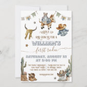 Erster Rodeo Wild West Boy 1. Geburtstag Einladung (Vorderseite)