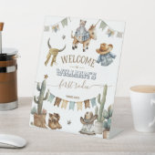 Erster Rodeo Wild West Willkommensjunge 1. Geburts Sockelschild (In SItu)