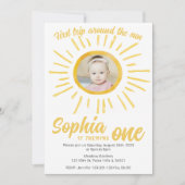 Erster Rundgang durch das sonnige Foto Einladung (Vorderseite)